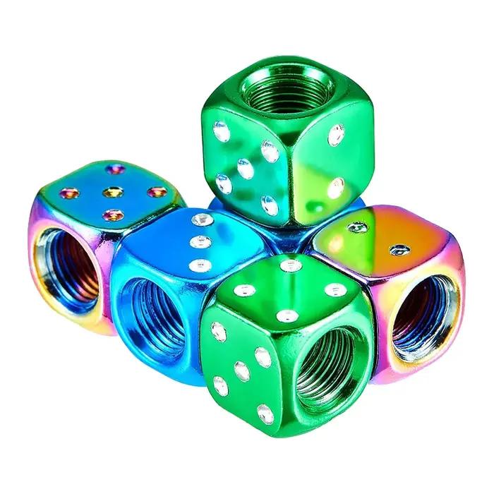 DSYCAR 2/8 pièces bouchons de Valve de pneu en aluminium tige de roue de dés tige de roue de pneu ti