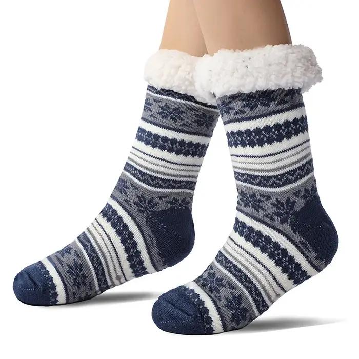 Chaussettes Chaudes Hiver Anti-Dérapantes - Bas Doux et Épais pour Chasse et Intérieur Homme