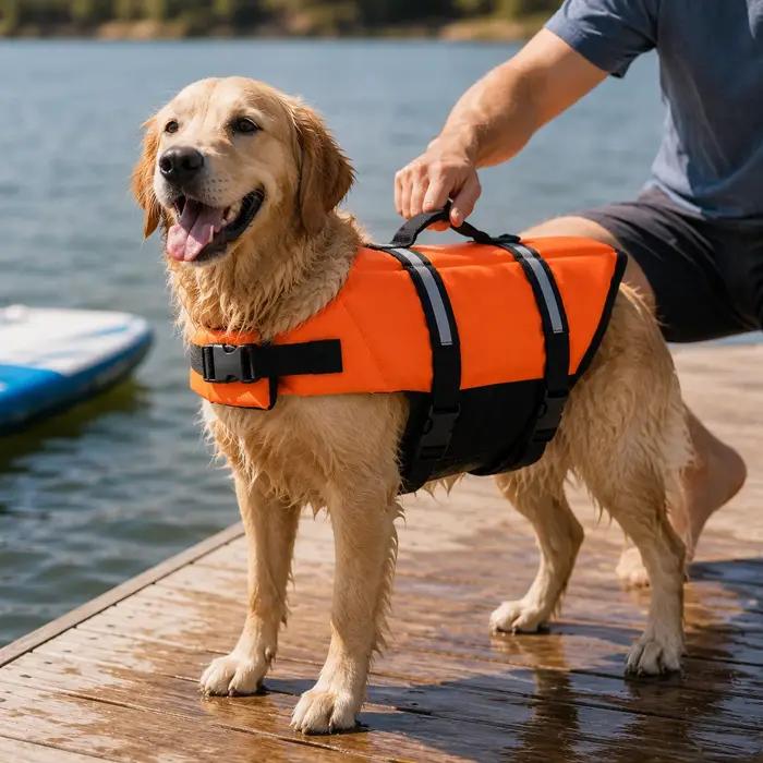 Gilet de sauvetage réfléchissant et réglable pour chien