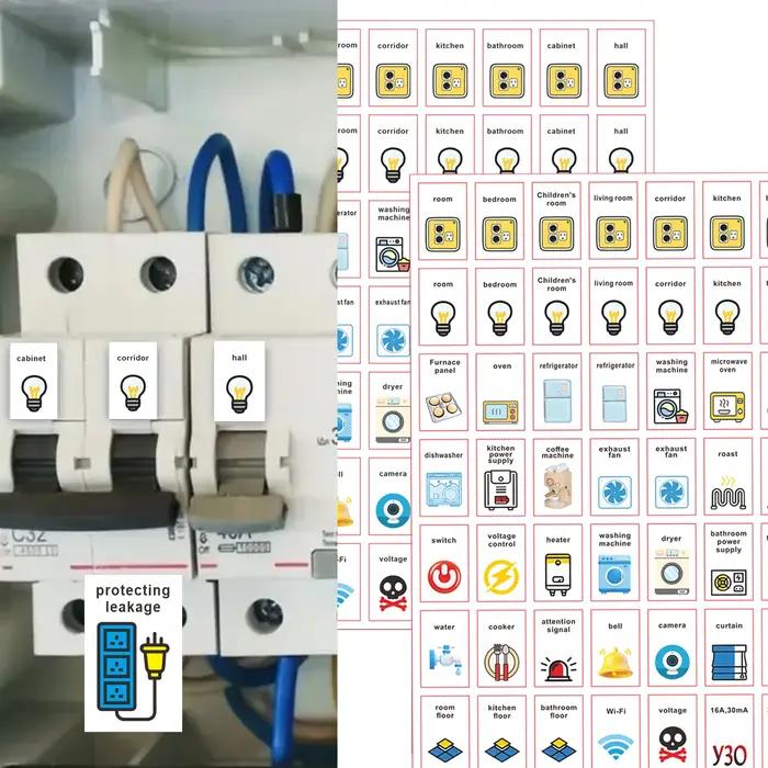 Étiquettes autocollantes pour panneaux de compteur électrique