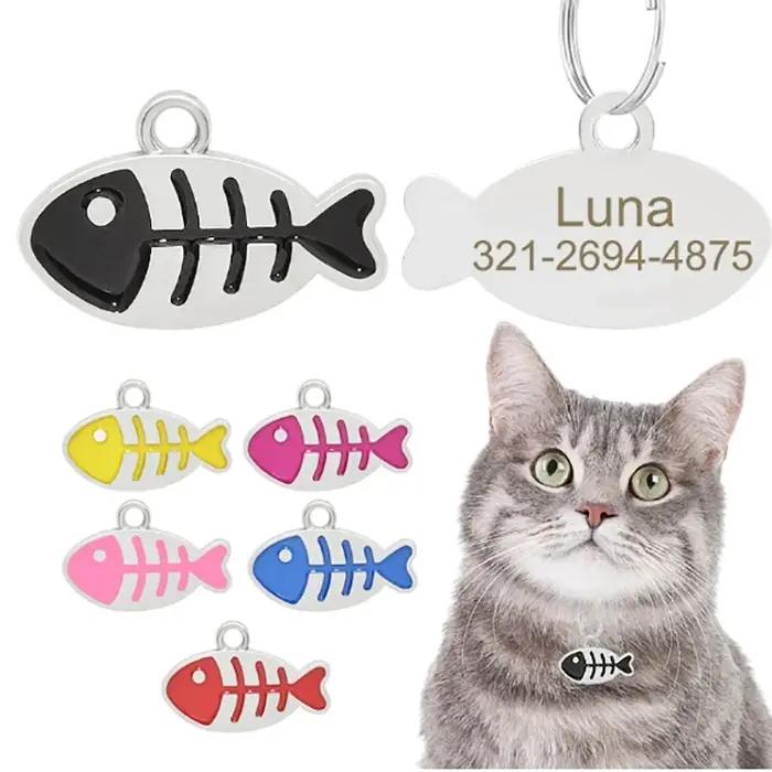Plaque d'identification personnalisée pour animaux de compagnie avec gravure gratuite