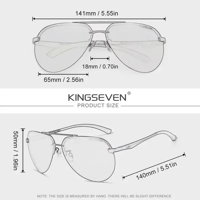 KINGSEVEN – lunettes de soleil polarisées sans monture en aluminium et magnésium, pour hommes/femmes