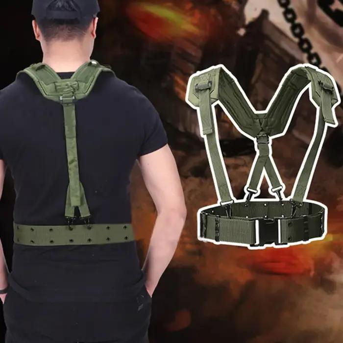 Ceinture tactique Y Belt pour chasse outdoor - Baudrier combat CS avec bretelles poitrine militaire