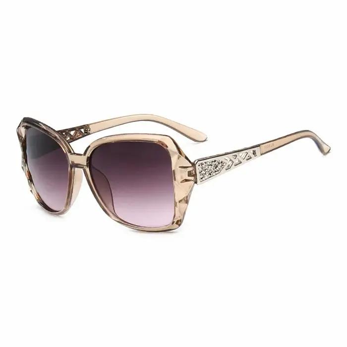 Mode grandes lunettes de soleil violettes femmes marque de luxe