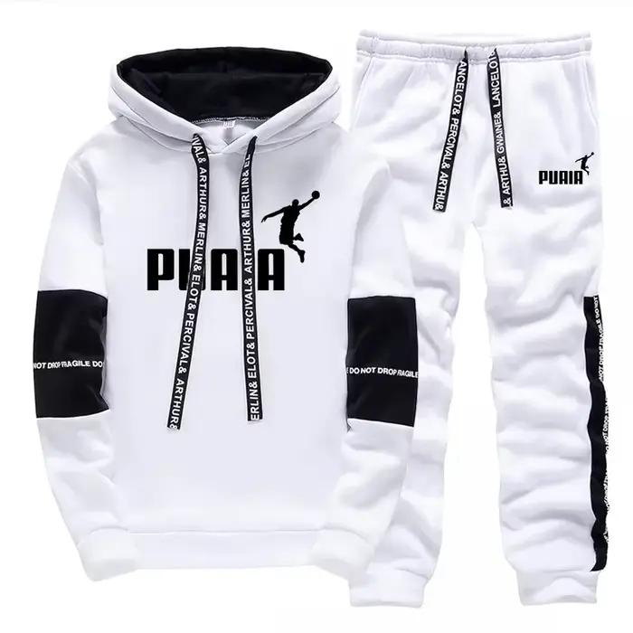 Ventes Flash : Survêtement Homme Imprimé Décontracté – Sweat à Capuche et Pantalon Sportswear pour Activités de Plein