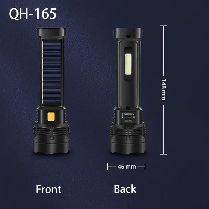 Lampe de poche solaire LED multifonction lanterne extérieure longue portée torche batterie externe de secours