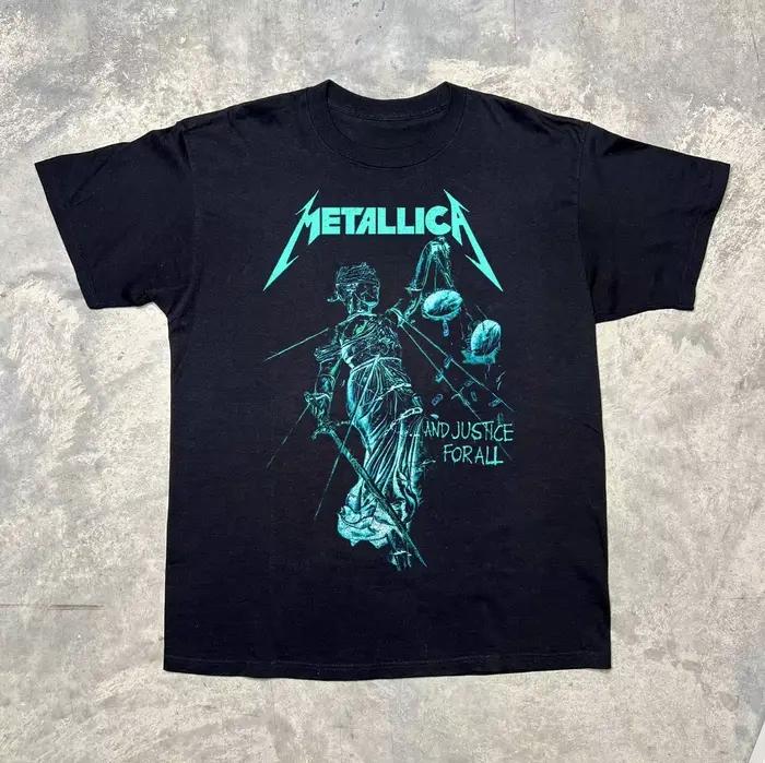 T-shirt Metallica and Justice for All pour hommes et femmes, T-shirt de marque à manches courtes, ha