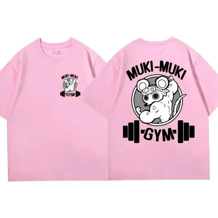 Anime démon Slayer Uzui Tengen imprimer T-shirts unisexe drôle Ninja souris Muki Muki Gym T-shirt so