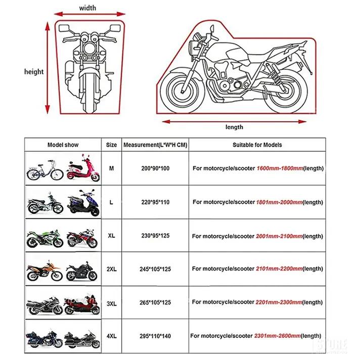 Housse de Protection étanche pour Moto, 190T, pour Scooter, vélo, accessoires toutes saisons pour Ho