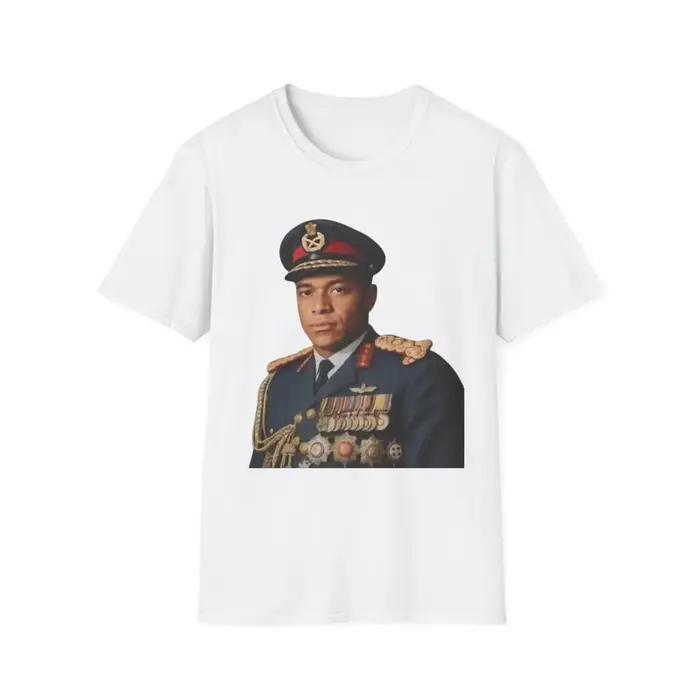 T-shirt Rétro Mbappé Uniforme Militaire Portrait Footballeur Coupe Ample Style Streetwear Décontracté Occasions Spéciales