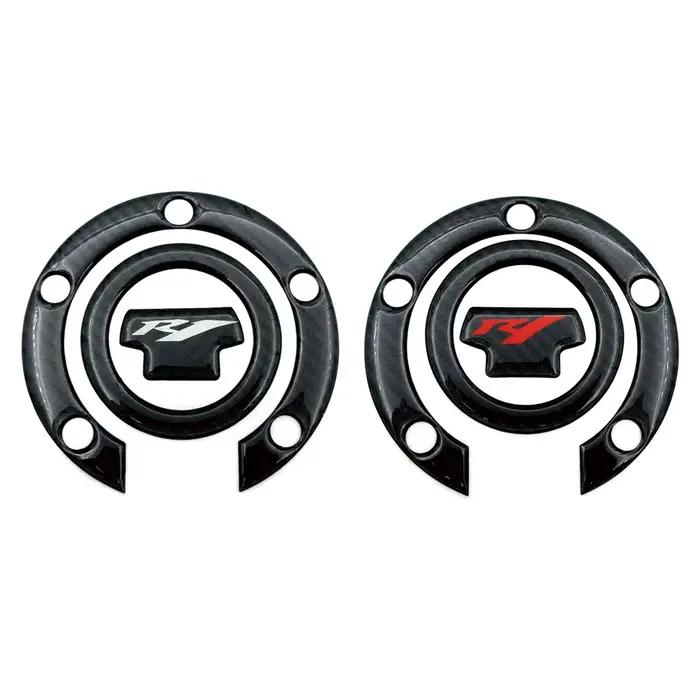 Autocollants de protection pour capuchon de réservoir de moto, en Fiber de carbone, pour Yamaha YZF