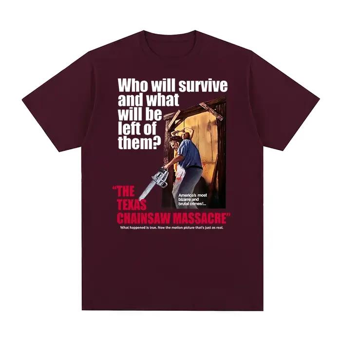 T-shirt Vintage Texas Chainsaw Massacre, film d'horreur des années 1990, vêtements d'Halloween, t-shirt en coton pour hommes, nouveau t-shirt pour femmes