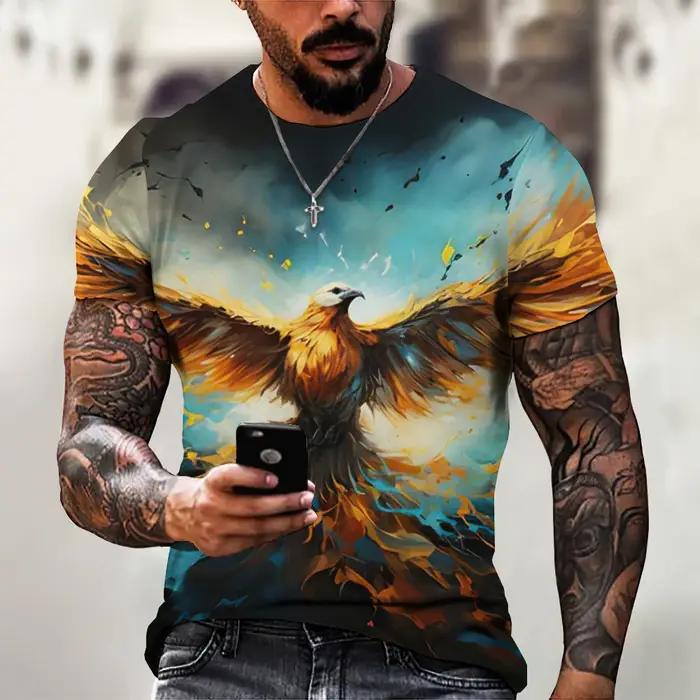 American Eagle graphiques T-Shirt pour hommes impression 3D t-shirts animaux Camisetas motif à manches courtes hauts