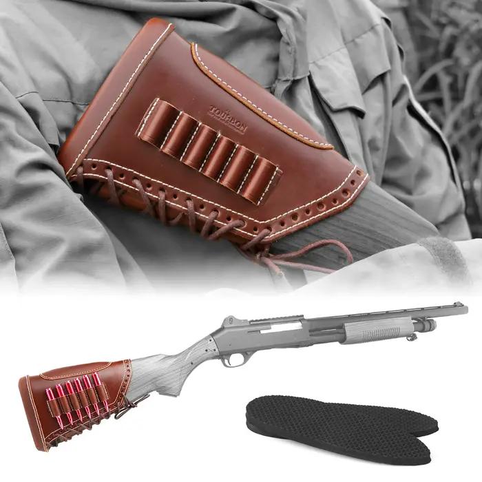 Tourbon-Juste de crosse de fusil de chasse en cuir souple