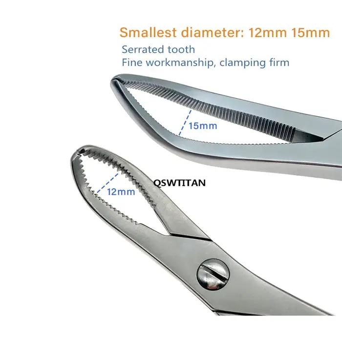 Pince de réduction osseuse supérieure/inférieure, mâchoires dentelées, instruments orthopédiques vét
