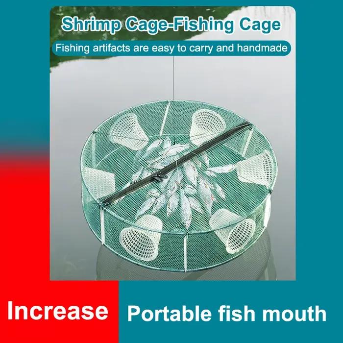 Nasse de pêche pliable ronde avec mailles 3/4 trous pour poissons crevettes et écrevisses cage de pêche facile à utiliser pour débutants et professionnels occasions spéciales