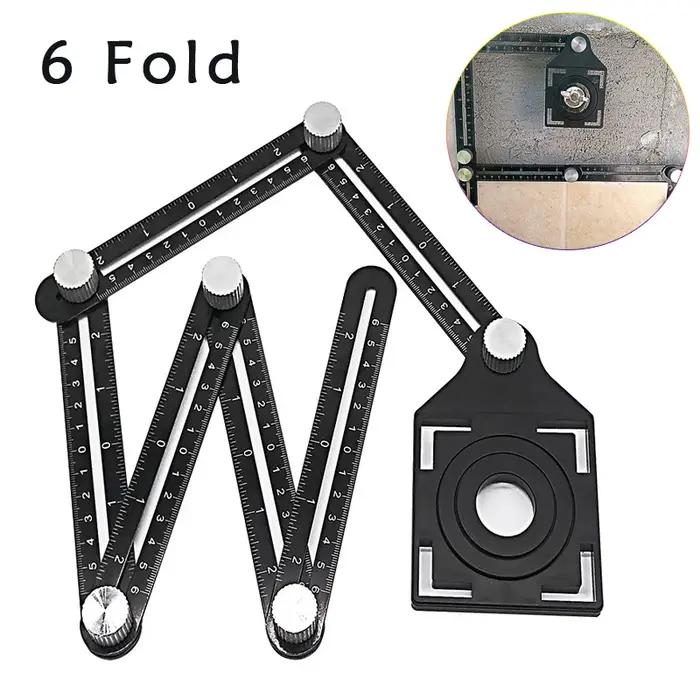 Règle de mesure d'angle de Construction, ensemble de 6 plis, alliage d'aluminium, modèle de moule pe