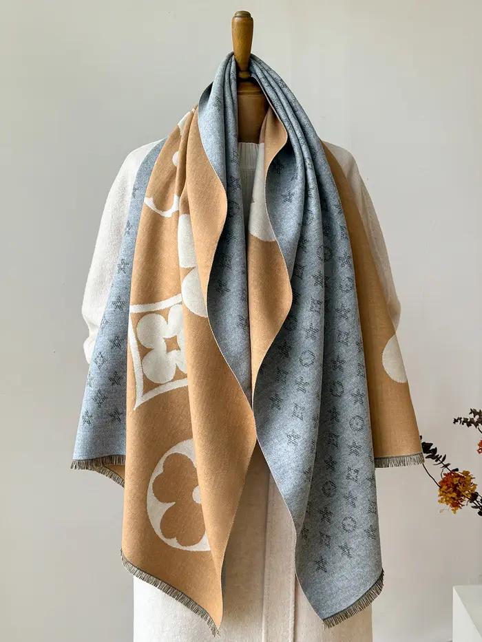 Châle en Faux cachemire pour femme, écharpe Jacquard chaude, couverture polyvalente, Protection du c