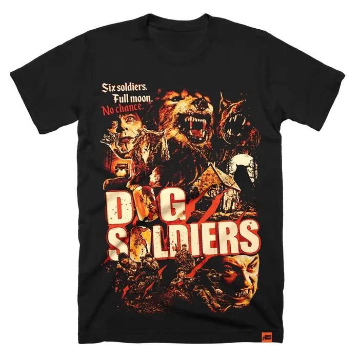T-shirt Homme Soldats Chiens Loups Garous Film d'Horreur Militaire Graphique Manches Courtes Oversize Streetwear Coupe