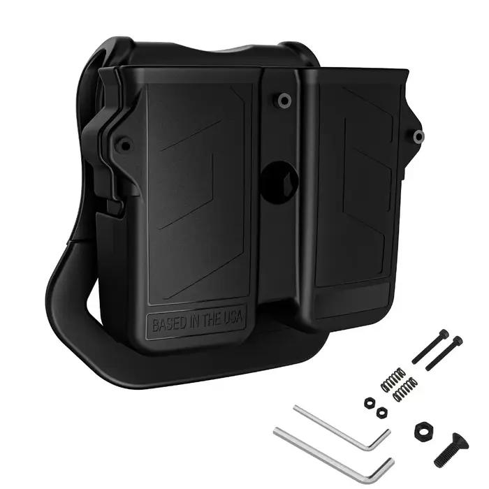 Double support universel pour 9mm 10mm.40.45 pile pistolet Magazine étui pochette porte-pistolet 92A Glock G17 G19 G26 G22 1911