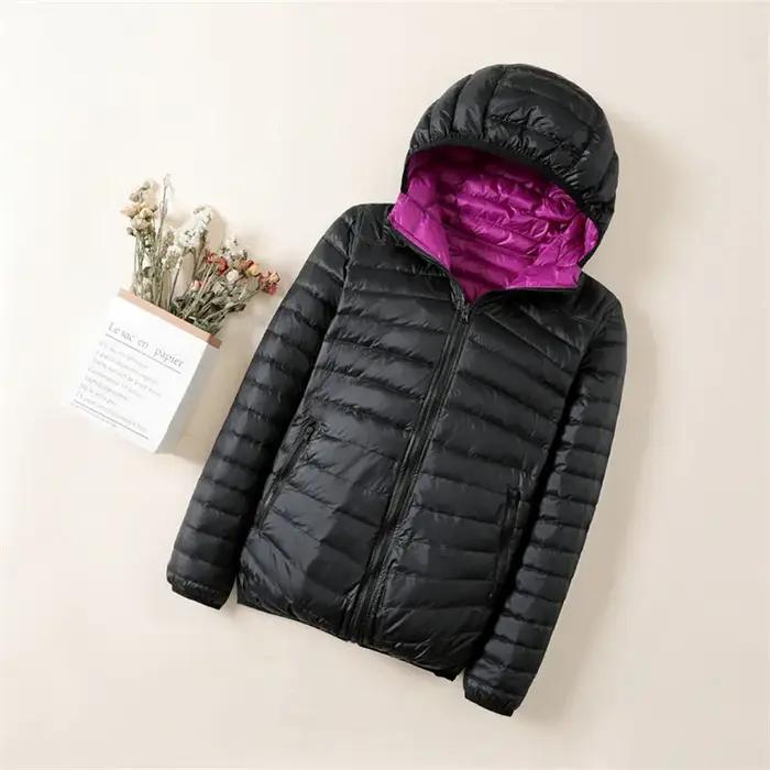 Sanishroly – doudoune réversible pour femme, manteau en duvet de canard blanc Ultra léger, 7XL, auto