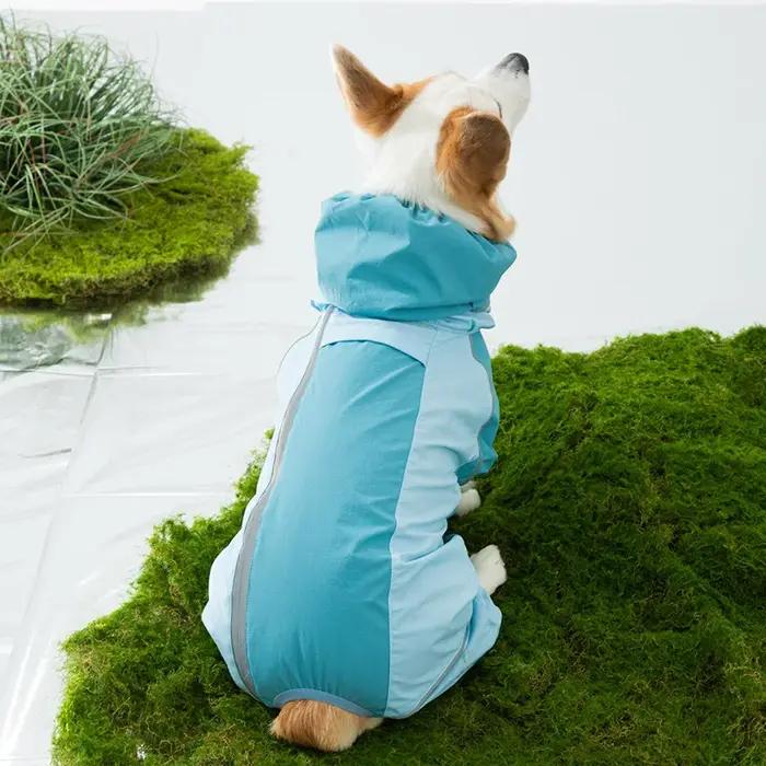 Nouvelle collection 2026 : Manteau de pluie imperméable à couverture intégrale et color-block pour chiens à quatre