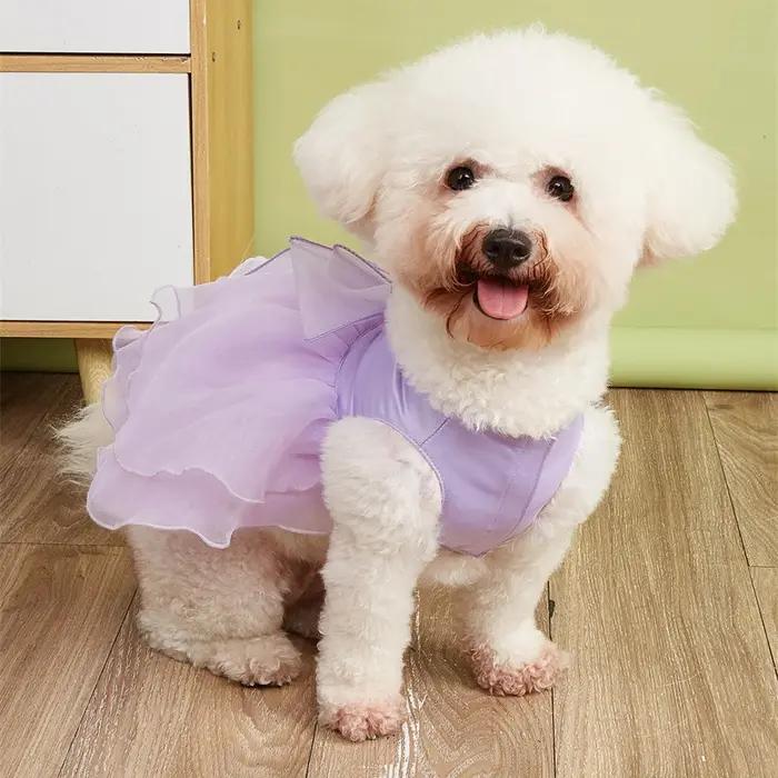 Robes de princesse jaune rose pour chiens