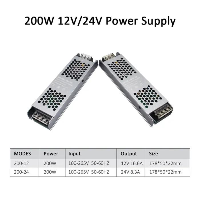 Alimentation électrique DC 24V 12V, transformateur d'éclairage, convertisseur AC 220V 230V 60W 100W