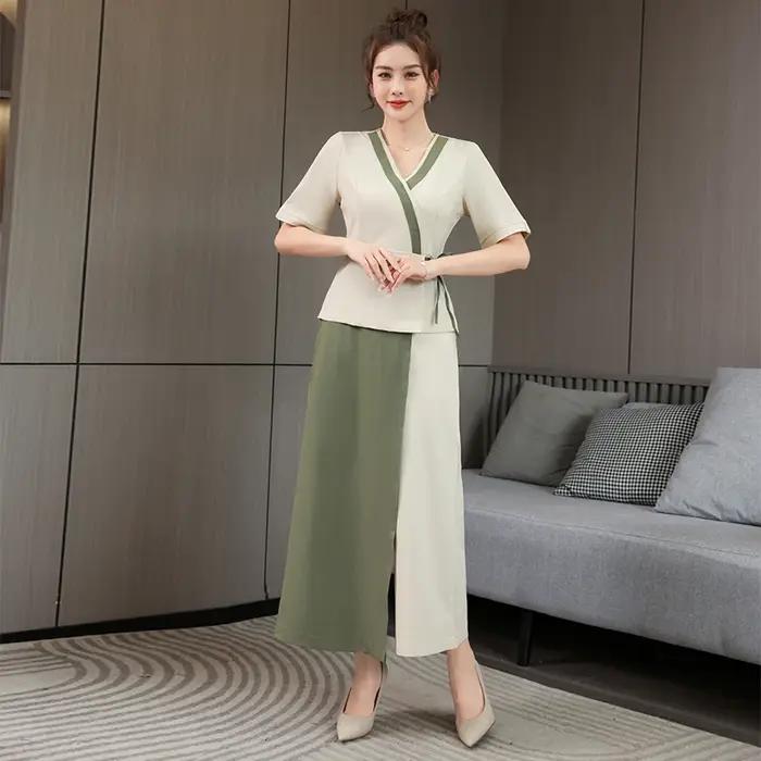 Uniforme esthétique de style professionnel pour femme, salon de beauté, spa, hôtel, bureau esthétique, massage des ongles, beau, vêtements de travail, 73