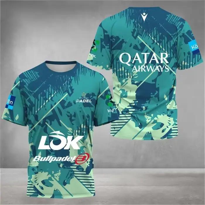 Nouveau T-shirt de tennis pour homme à séchage rapide, vêtement de padel ample d'été, T-shirts de badminton et de course en plein air, haut de sport à manches courtes