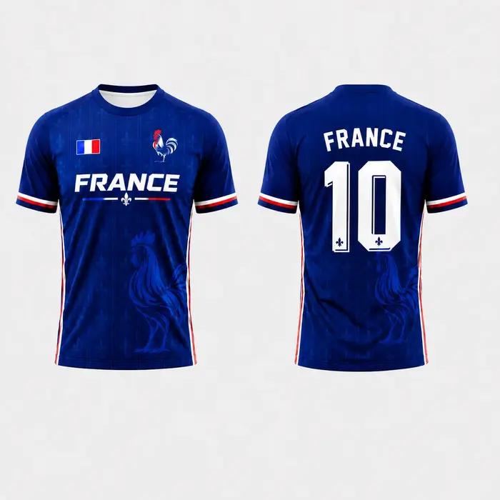 Maillot de Foot France 2026 – T-shirt de Supporter France – Tenue de Match France – Vêtements de Sport d'Été – T-shirt Homme, Enfant, Femme Vêtements