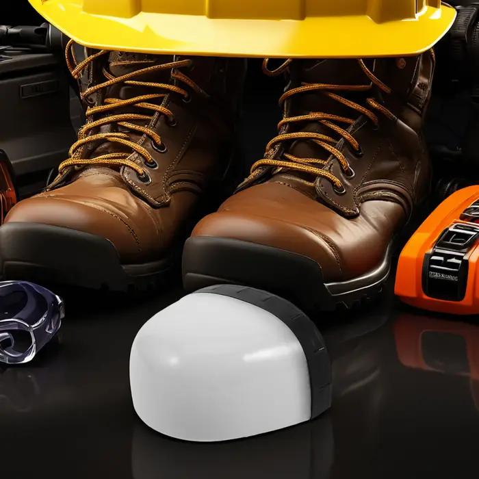 1 paire de protège-orteils de sécurité en acier, couvre-métatarses, taille universelle 42, blanc, résistant aux chocs, anti-perforation, chaussures de travail