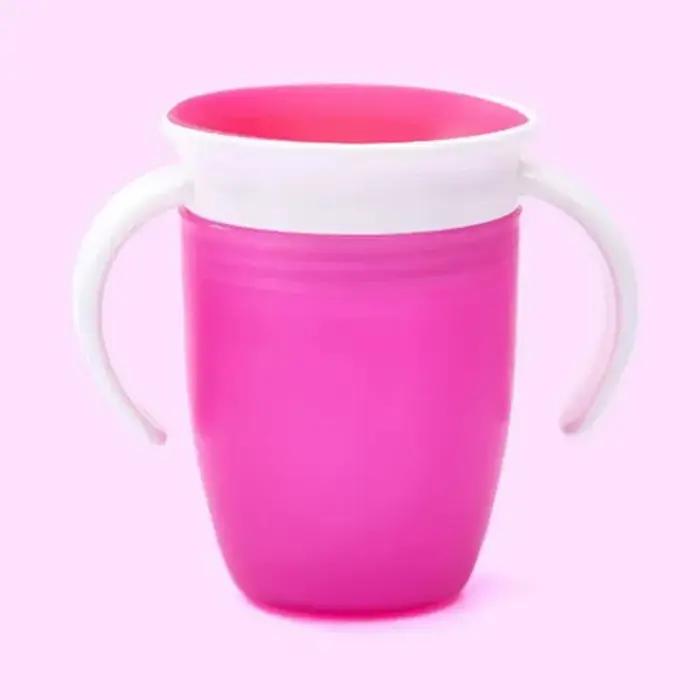 Gobelet d'apprentissage pour bébé avec couvercle rabattable à double poignée