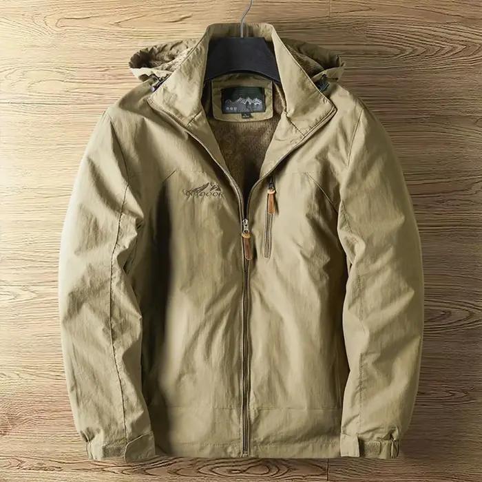 Veste de poinçonnage à Section fine pour hommes, vestes d'extérieur avec chapeau, vêtements de rue à