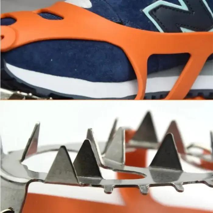 Crampons d'escalade professionnels, 18 goujons, coordonnants, glace, neige, chaussures de marche, poignée à pointe, équipement de plein air d'hiver, équipement de camping, 1 paire