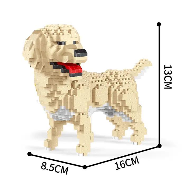 Décoration d'intérieur, modèle de teckel, compagnon de jeu pour animaux de compagnie, micro-blocs de