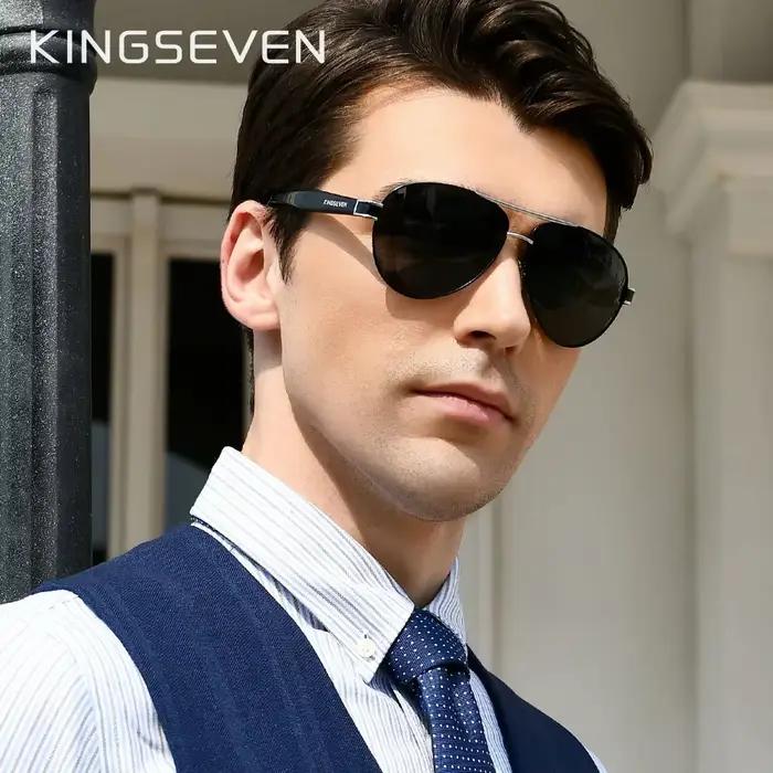 KINGSEVEN UV400 pilote lunettes de soleil hommes femmes polarisées UV400 mode crème solaire lunettes