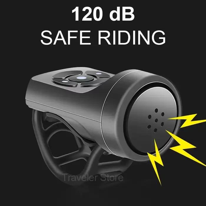 Sonnette électrique Rechargeable USB pour vélo et moto, klaxon d'alarme antivol pour cyclisme sur ro