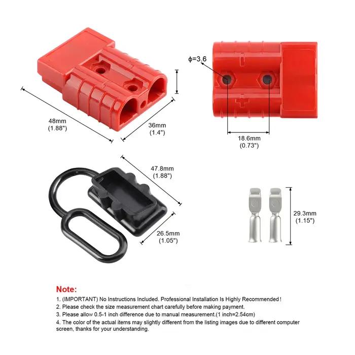 Kit de connecteurs rapides durables 50a 600V, 2 pièces, prise de batterie pour remorque, câbles d'al