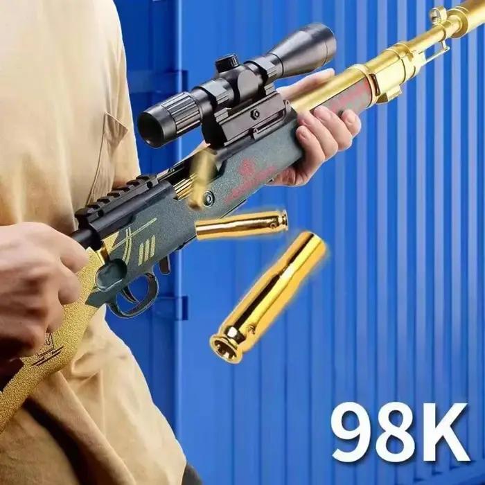 Fusil Jouet Rétro 98K Style Épaule Balles Souples Plastique Durables Occasions Spéciales Jeu Extérieur Aventures Enfant 14 Ans Plus