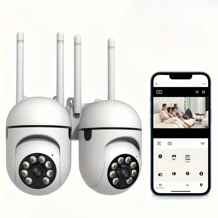 Caméra de sécurité WiFi 8MP vision nocturne IR détection mouvement PTZ 355° pour surveillance maison enfant