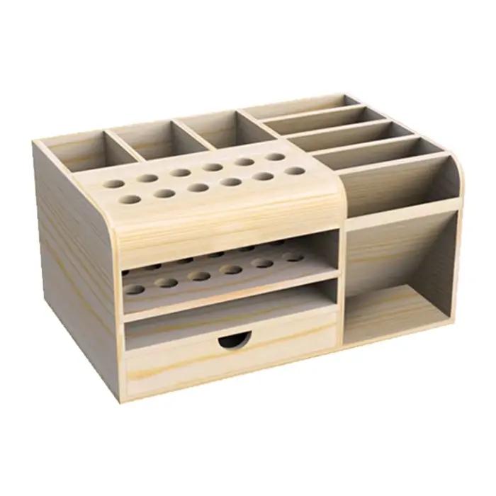 Boîte rangement multifonctionnelle en bois, support bureau service Mobile, tournevis, support pincet