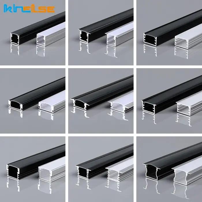 Profilé en aluminium LED de Style U/W, 0.5m, support de canal noir et argent, lampe de barre de couv