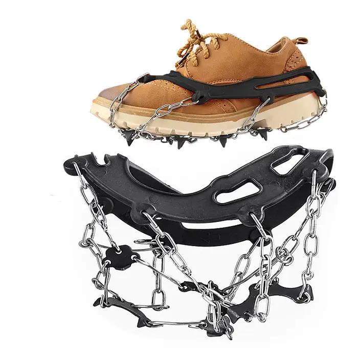 Crampons de traction en acier inoxydable avec 16 pointes pour chaussures bottes skis polyvalents pour randonnées hiver sécurité et élégance