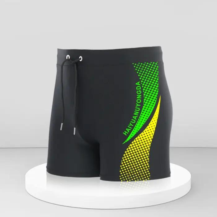 Maillot de bain imprimé graphique géométrique et lettre pour homme, short extensible, taille europée