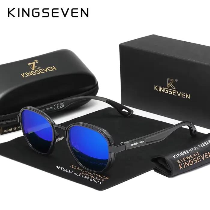 KINGSEVEN lunettes de soleil hommes polarisées UV400 rétro luxe mode lunettes pour femme mâle cadre