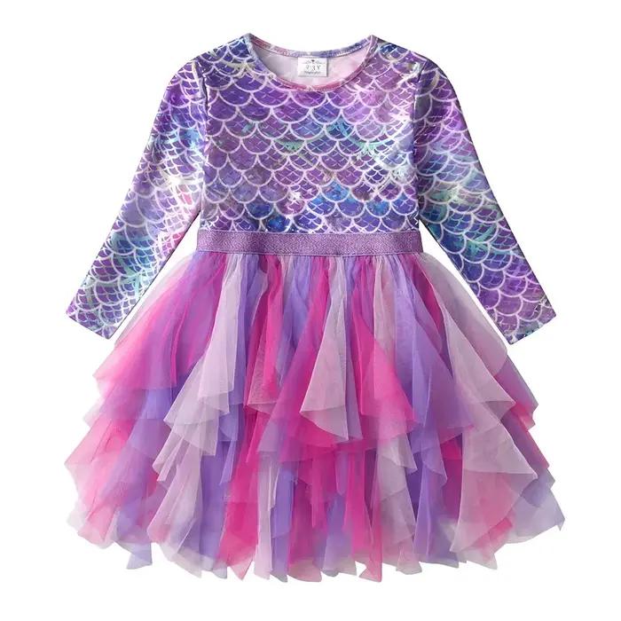 Robe Tutu à Manches VIKITA pour Filles Style Sport Imprimée de Sirène Occasions Spéciales