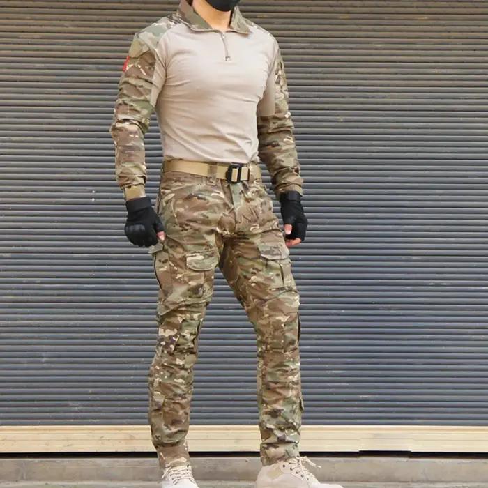 Combinaison tactique camouflage Airsoft Ripstop multi-poches pour chasse et paintball - tenue professionnelle