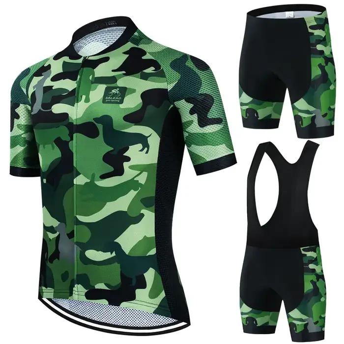 CamSolomon-Ensemble de maillot de cyclisme Team TriDuvet, vêtements de vélo pour hommes, chemise respirante à manches courtes, cuissard à bretelles, nouveau, 2022