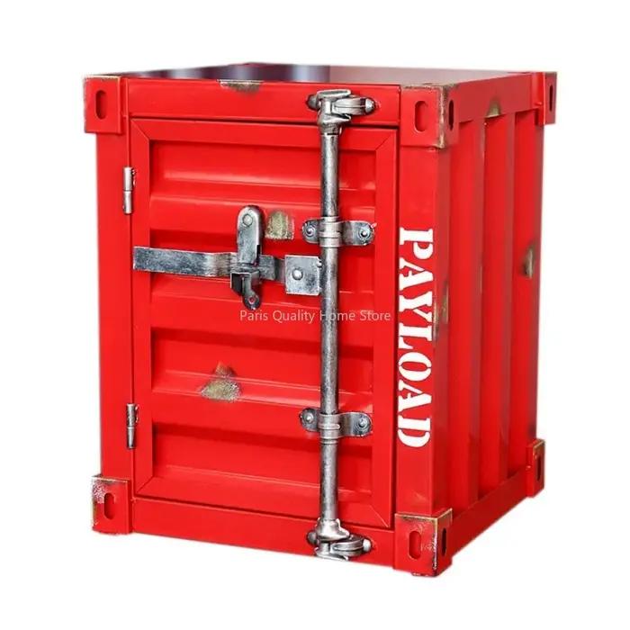 Armoire de chevet créative et rétro, petite table basse de rangement, conteneur à vent industriel